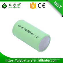 GLE-SC1600 1.2V NI-MH sub-c Rechargeable Battery Flat Top With Tabs Factory Price